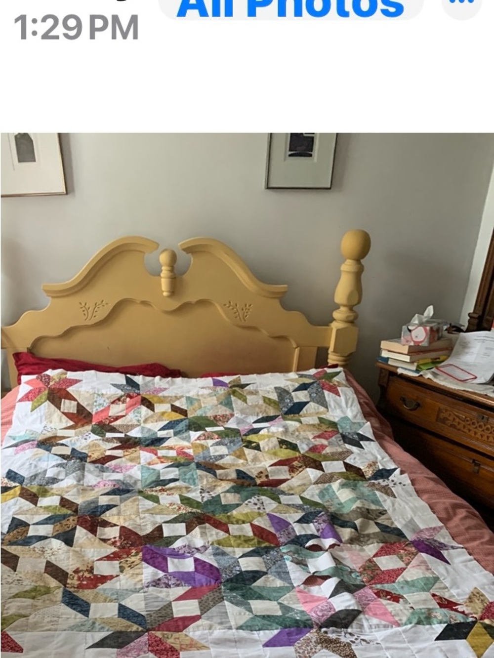 Handmade Multicolor Patchwork Quilt Top -Colorful Home Bedding